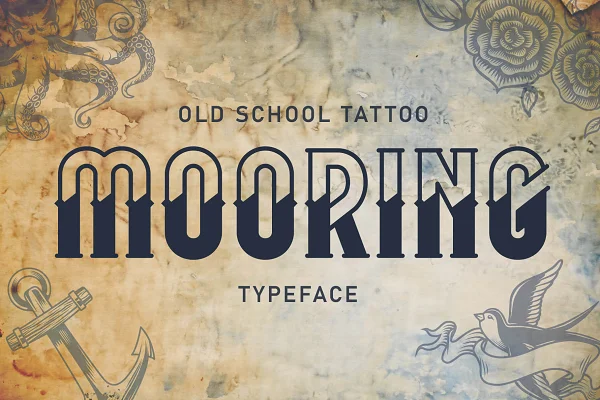 Download Old school tattoo Mooring font Font Free - Kufonts.com